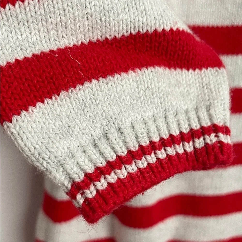 Red and Gray Striped valentines PJs Footie 12-18months